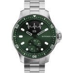 Montre sant� connect�e withings scanwatch horizon hwa09 44 mm bo�tier vert avec bracelet sport gris