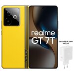 Pack smartphone realme gt7t 6, 8 5g double nano sim 512 go jaune avec chargeur realme 120 w