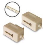 Rallonge tlphonique ptt 8 plots extensible metronic 483500 mle / fem. gigogne 5m ivoire