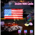Rideau lumineux intelligent télécommande programmable diffuser 400 led noël fête Rideau lumineux intelligent télécommande programmable diffuser 400 led noël fête