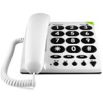 Tlphone filaire grandes touches snior blanc