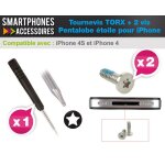 Tournevis torx + 2 vis pentalobe etoile - dmontage vitre arrire - iphone 4 4s