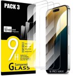Verre tremp� pour iphone 16 pro max - 3 pi�ces - vitre de protection 9h transparent - e. f. connection ...