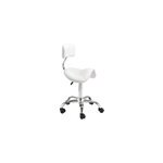 Tabouret blanc selle cheval + dossier