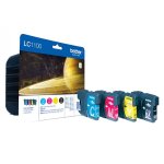 Cartouche jet d'encre brother cyan, magenta, jaune, noir pour dcp - 6690cw / mfc - 6490cw (lc1100valbp) ...