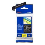 Cassette  ruban brother pour tiqueteuse - blanc sur noir (tz - 345) 18mm