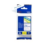 Cassette  ruban brother pour tiqueteuse bleu sur blanc (tz - 253) 24mm