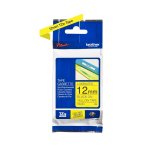 Cassette  ruban brother pour tiqueteuse noir sur jaune (tz - 631) 12mm