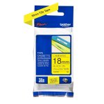 Cassette  ruban brother pour tiqueteuse noir sur jaune (tz - 641) 18mm