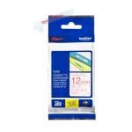 Cassette � ruban brother pour �tiqueteuse tze - 132 brother originale � rouge sur transparent, 12 mm ...