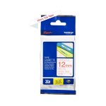 Cassette  ruban brother pour tiqueteuse tze - 232 originale  rouge sur blanc, 12 mm de large
