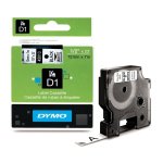 Ruban dymo d1 (s0720530) 12mm x 7m noir sur blanc pour imprimante thermique