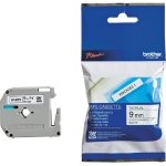 Ruban d'tiquettes 9 mm largeur x 8 m longueur noir sur blanc pour brother pt55 / pt75