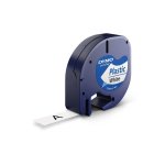 Ruban d'tiquettes en plastique dymo lt (91201) 12mm x 4m noir sur blanc pour tiqueteuse