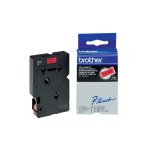 Ruban thermique en cassette 12mm brother tc - 401 noir sur rouge