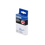 Ruban thermique en cassette 9mm brother tc - 491 noir sur rouge