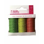 3 bobines fils chanvre coloris for�t - graine cr�ative - mondial tissus