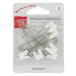 6 �pingles de s�ret� b�b� blanc - mt - mondial tissus