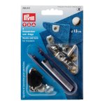 Agrafes et barrettes pour pantalons, 13mm, argent / bruni - prym - mondial tissus