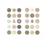 Autocollants ronds calendrier de l'avent effet foil dor vert x24 - artemio - mondial tissus