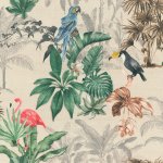 Toile outdoor imprim� palmtrees amazone vert foret 140 - mondial tissus
