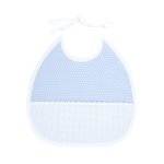 Bavoir 3 mois motif pois bleu  broder - dmc - mondial tissus