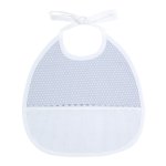 Bavoir 3 mois motif pois gris  broder - dmc - mondial tissus