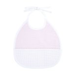 Bavoir 3 mois motif pois rose  broder - dmc - mondial tissus