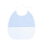 Bavoir 6 mois motif pois bleu  broder - dmc - mondial tissus