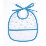 Bavoir motif arcs - en - ciel  broder 3 mois - bleu - dmc - mondial tissus