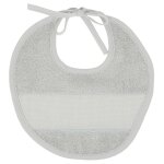Bavoir rond  broder gris - mondial tissus