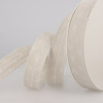 Biais repli lettres 25mm taupe - mondial tissus