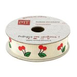 Bobine ruban gros grain cerises 15 mm x 3 m mt - mt - mondial tissus