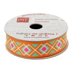 Bobine ruban gros grain g�om�trique 16 mm x 3, 5 m mt - mt - mondial tissus