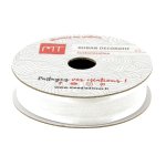 Bobine ruban organza blanc jeu transparence 12 mm - mt - mondial tissus