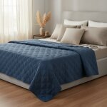 Boutis losange bleu 230x250cm - mt - mondial tissus