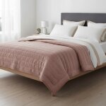 Boutis surpipre rayures marron 230x250cm - mt - mondial tissus