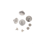 Bouton automatique jeans  visser - toile - argent - 17mm - blist x4 bohin - bohin - mondial tissus