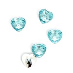 Boutons crystal coeur bleu turquoise 16 mm - mt - mondial tissus