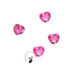 Boutons crystal coeur rose 11 mm - mt - mondial tissus