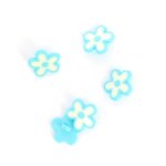 Boutons forme fleur bleu 15mm - mt - mondial tissus