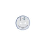 Boutons j'aime papa mama bleu ciel 15 mm - mondial tissus