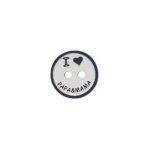 Boutons j'aime papa mama bleu fonc 15 mm - mondial tissus