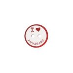 Boutons j'aime papa mama rouge 15 mm - mondial tissus