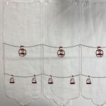 Brise bise blanc brod� t�l�si�ge rouge - 60 cm - linder - mondial tissus