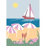 Canevas retors mat imprime plage dmc - dmc - mondial tissus