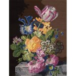 Canevas roses 40x50cm - dmc - dmc - mondial tissus