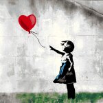 Carr jacquard 47x47cm la fille au ballon coeur - mondial tissus