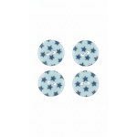 Carte 4 boutons �toiles bleu layette 18 mm - frou frou - mondial tissus