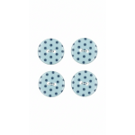 Carte 4 boutons pois bleu layette 18 mm - frou frou - mondial tissus